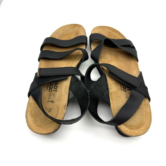 NAOT Kayla Wedge Sandals Strappy Black EU 36 - Picture 8 of 15
